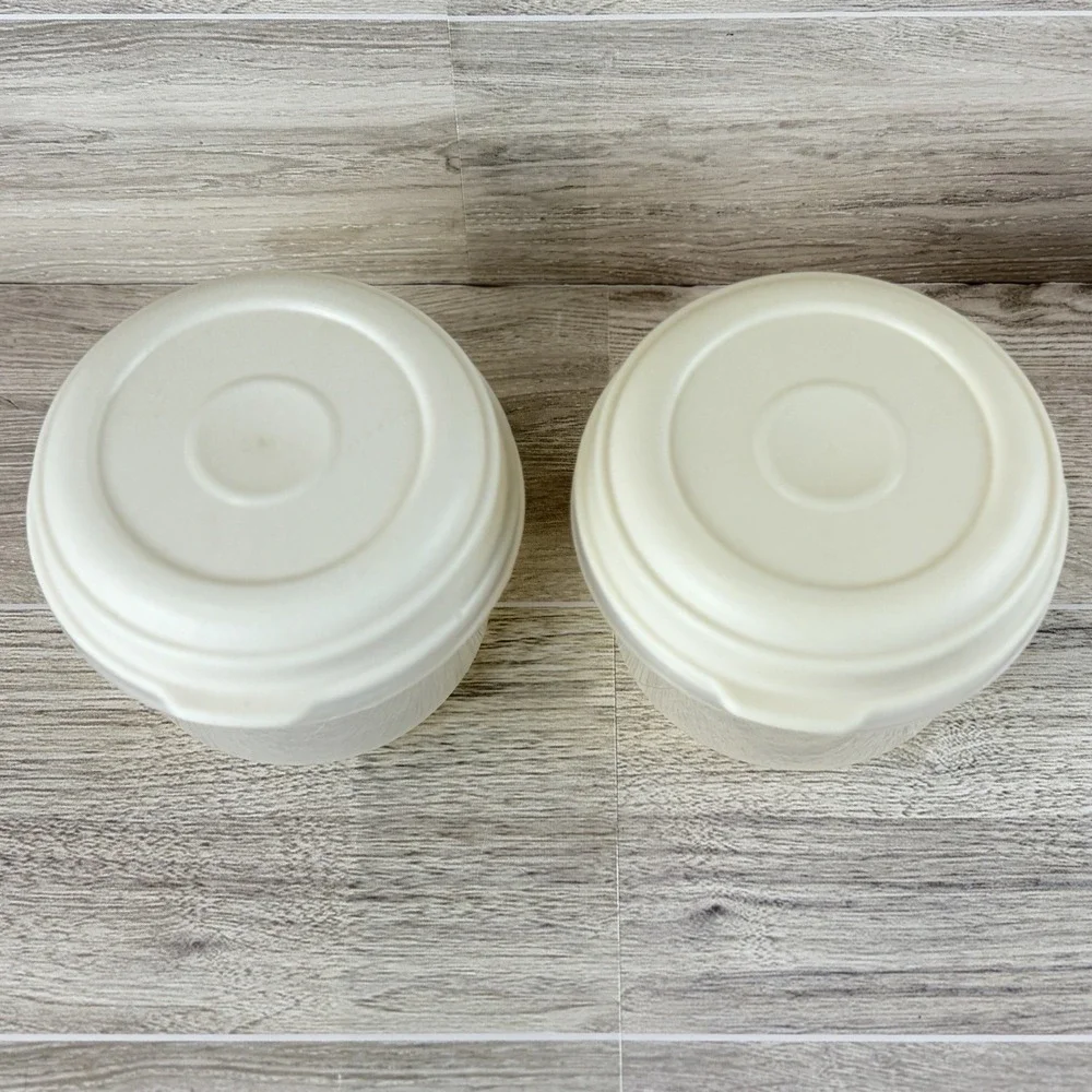 Rubbermaid Servin Saver 1 Cup #6 Set Of 2 Food Storage Round Container Lid Vtg